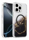 Mey İthalat®   iPhone 16 Pro Max Lotus Simli Magsafe Kapak - Siyah
