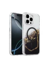 Mey İthalat®   iPhone 16 Pro Max Lotus Simli Magsafe Kapak - Siyah