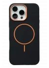 Mey İthalat®   iPhone 16 Pro Max Luno Deri Magsafe Kapak - Siyah