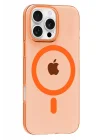 Mey İthalat®   iPhone 16 Pro Max PC Blank Magsafe Kapak - Turuncu