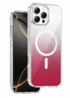Mey İthalat®   iPhone 16 Pro Max Sora Simli Magsafe Kapak - Kırmızı