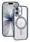 Mey İthalat®   iPhone 17 Joke Simli Magneticsafe Kılıf - Mavi