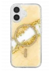 Mey İthalat®   iPhone 17 Lotus Simli Magsafe Kapak - Gümüş