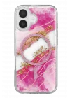 Mey İthalat®   iPhone 17 Lotus Simli Magsafe Kapak - Pembe