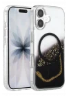 Mey İthalat®   iPhone 17 Lotus Simli Magsafe Kapak - Siyah