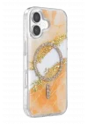 Mey İthalat®   iPhone 17 Lotus Simli Magsafe Kapak - Turuncu