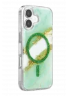 Mey İthalat®   iPhone 17 Lotus Simli Magsafe Kapak - Yeşil