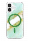 Mey İthalat®   iPhone 17 Lotus Simli Magsafe Kapak - Yeşil