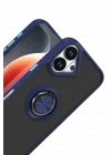 Mey İthalat®   iPhone 17 Montreal Yüzüklü Silikon Kapak - Lacivert