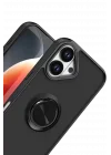 Mey İthalat®   iPhone 17 Montreal Yüzüklü Silikon Kapak - Siyah