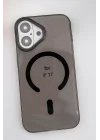 Mey İthalat®   iPhone 17 PC Blank Magsafe Kapak - Siyah