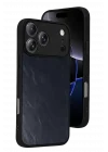 Mey İthalat®   iPhone 17 Pro Aras Deri Kapak - Lacivert