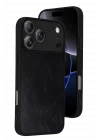 Mey İthalat®   iPhone 17 Pro Aras Deri Kapak - Siyah