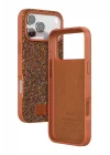 Mey İthalat®   iPhone 17 Pro Bright Simli Kapak - Turuncu