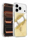 Mey İthalat®   iPhone 17 Pro Lotus Simli Magsafe Kapak - Gümüş