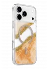 Mey İthalat®   iPhone 17 Pro Lotus Simli Magsafe Kapak - Turuncu