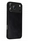 Mey İthalat®   iPhone 17 Pro Max Aras Deri Kapak - Siyah