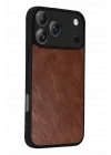 Mey İthalat®   iPhone 17 Pro Max Aras Deri Kapak - Taba