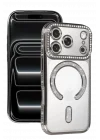 Mey İthalat®   iPhone 17 Pro Max Joke Simli Magneticsafe Kılıf - Gümüş