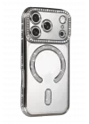 Mey İthalat®   iPhone 17 Pro Max Joke Simli Magneticsafe Kılıf - Gümüş