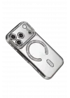 Mey İthalat®   iPhone 17 Pro Max Joke Simli Magneticsafe Kılıf - Gümüş