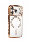 Mey İthalat®   iPhone 17 Pro Max Joke Simli Magneticsafe Kılıf - Turuncu
