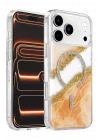 Mey İthalat®   iPhone 17 Pro Max Lotus Simli Magsafe Kapak - Turuncu