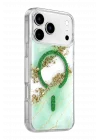 Mey İthalat®   iPhone 17 Pro Max Lotus Simli Magsafe Kapak - Yeşil
