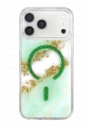 Mey İthalat®   iPhone 17 Pro Max Lotus Simli Magsafe Kapak - Yeşil