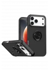 Mey İthalat®   iPhone 17 Pro Max Montreal Yüzüklü Silikon Kapak - Siyah