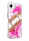 Mey İthalat®   iPhone 17E Lotus Simli Magsafe Kapak - Pembe