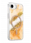 Mey İthalat®   iPhone 17E Lotus Simli Magsafe Kapak - Turuncu