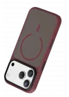 Mey İthalat®   iPhone 18 Pro Max Megane Magsafe Kapak - Bordo