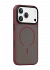Mey İthalat®   iPhone 18 Pro Megane Magsafe Kapak - Bordo