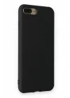 Mey İthalat®   iPhone 7 Plus Kılıf Nano içi Kadife Silikon - Siyah