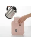 Mey İthalat® Işıklı Ayıcıklı Figürlü Pembe Peluş Sıcak Su Torbası 1 Lt – Yumuşak Kılıf, Uzun Süre Sıcak Tutan Termal Su Torbası