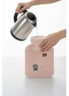 Mey İthalat® Işıklı Ayıcıklı Figürlü Pembe Peluş Sıcak Su Torbası 1 Lt – Yumuşak Kılıf, Uzun Süre Sıcak Tutan Termal Su Torbası