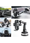 Mey İthalat®  Jel Vantuzlu Cama Takılabilen Güçlü 360 Derece Dönebilen Ayarlanabilir Araç Içi Vantuzlu Telefon Tutucu