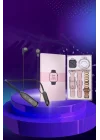 Mey İthalat® Kablolu Bluetooth Kulaklık ve Kadınlara Özel Bileklik Hediyeli Yeni Nesil Akıllı Saat 3 Kordonlu