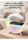 Mey İthalat® Kablosuz Şarjlı Bluetooth Hoparlör ve Gece Lambası – NFC, FM Radyo, RGB Işık