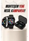 Mey İthalat® Kaliteli Akıllı Saat ve Kaliteli Bluetooth Kulaklık ANC Özelliği Uzun Pil Ömrü