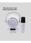 Mey İthalat® Karaoke Özellikli Astronot Bluetooth Hoparlör Kablosuz Mikrofonlu