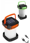 Mey İthalat® Katlanabilir Kamp Lambası Akordiyon Lamba Şarjlı 3 Kademeli Solar