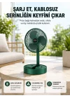 Mey İthalat® Katlanabilir Şarjlı Mini Fan 3 Kademeli Hız Ayarlı Taşınabilir