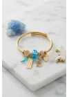 Mey İthalat® Kedili Model Mavi Charmlı Bileklik