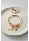Mey İthalat® Kedili Model Pembe Charmlı Bileklik