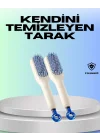 Mey İthalat® Kendini Temizleyen Ergonomik Saç Tarağı – ABS Gövde, Silikon Diş