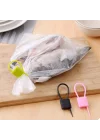 Mey İthalat® Kilit Şeklinde Silikon Kablo ve Poşet Bağlama Aparatı (3lü Set)