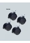 Mey İthalat® Kilitli Mini Tekerlek Ayak 4 cm 4’lü Set