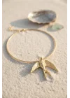 Mey İthalat® Kırlangıç Model Gold Renk Choker Kadın Kolye